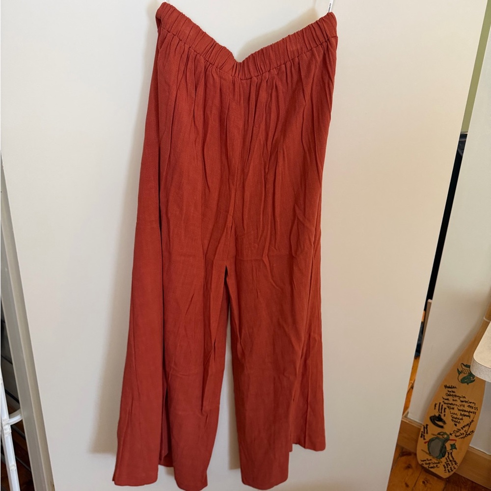 Apricot wide leg Rust crop Pants